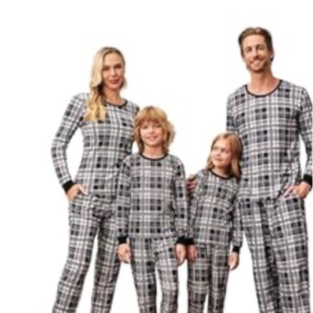 Plaid Family Matching Kids Pajamas
